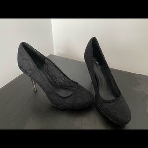 Call It Spring Black Lace Heels